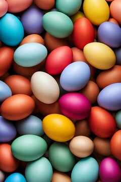 Heap of colorful eggs 