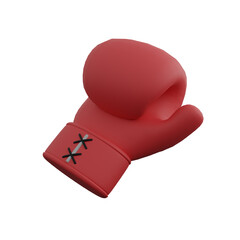 Red Boxing Glove 3D Rendering Vector