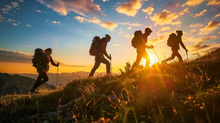 Group Hike Adventure at Dawn