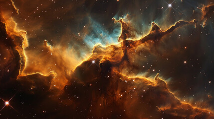 starry light space nebula - obrazy, fototapety, plakaty