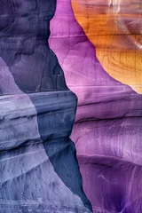Foto op Plexiglas Surreal colorful landscape inspired by Grand Canyon. rock formations. Abstract colorful background image. Created with Generative AI technology © Artem