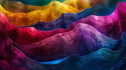 Colorful Wavy Landscape Digital Art