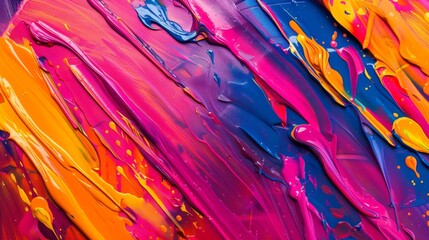 Vibrant Action Paint Abstract