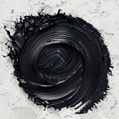 black brush oil painting on textured paper, Generative AI