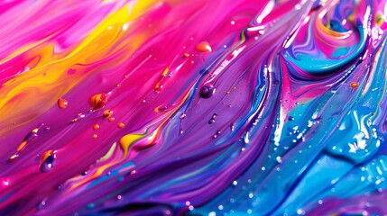 Vibrant Action Paint Abstract