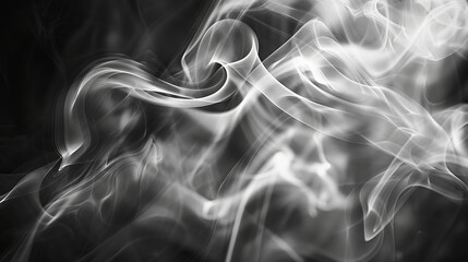 Abstract Swirling Smoke Monochrome - 761441591