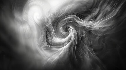 Abstract Swirling Smoke Monochrome - 761441752