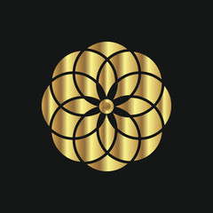 free vector luxury gold abstract flower decoration mandala logo template