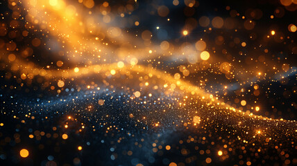 Fototapeta premium The image is a blurry, colorful, and dynamic scene of a wave of glitter