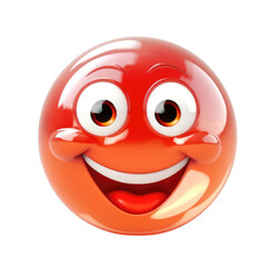 A red and orange smiling face with a tongue sticking out. The face is happy and playful. The red and orange colors give the impression of warmth and energy