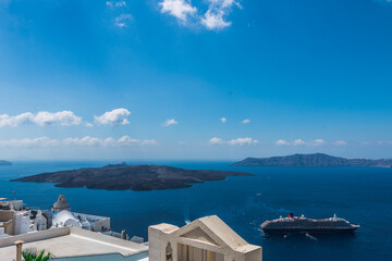 Beautiful views on the island of Santorini. Landscape.	