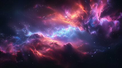 Obraz premium A colorful galaxy with a purple cloud in the middle