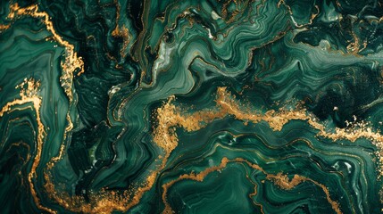 Fototapeta na wymiar Green and Gold Marble Texture