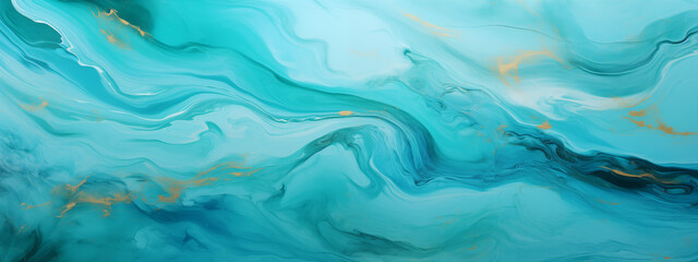 Obraz premium Ocean Blue Marble with Gold Accents