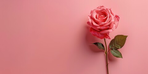Delicate pink rose as a symbol of tender feelings, background, wallpaper.