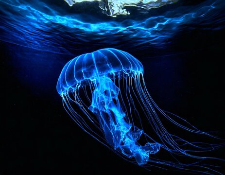Une méduse bleue 