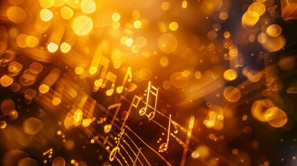 Golden Tones Abstract Music Concept
