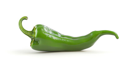 green pepper on isolated white background. 