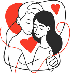 Captivating Valentine Couple Vector Scene