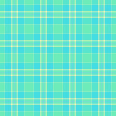 Rich vector check pattern, surface textile plaid tartan. Revival background fabric texture seamless in teal and mint colors.