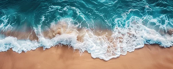 Foto op Plexiglas clear ocean breaks on shore © Svitlana
