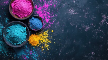 Obraz na płótnie Canvas Happy Holi Celebration with Dry Color (Gulal)