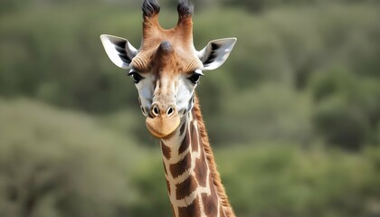 A Giraffe With Its Neck Held Straight Proud