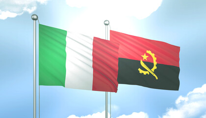 Italy and Angola Flag Together A Concept of Relations