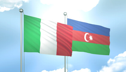 Italy and Azerbaijan Flag Together A Concept of Relations