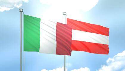 Italy and Austria Flag Together A Concept of Relations