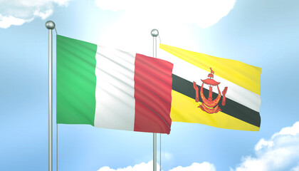Italy and Brunei Flag Together A Concept of Relations