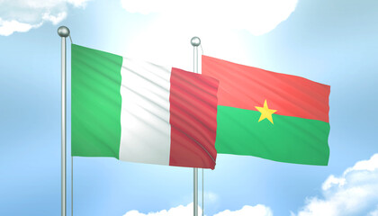Italy and Burkina Faso Flag Together A Concept of Relations