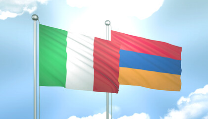 Italy and Armenia Flag Together A Concept of Relations
