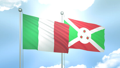 Italy and Burundi Flag Together A Concept of Relations
