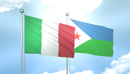 Italy and Djibouti Flag Together A Concept of Relations