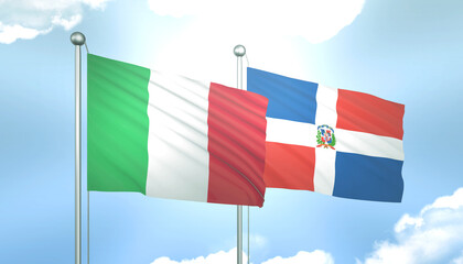 Italy and Dominic Flag Together A Concept of Relations