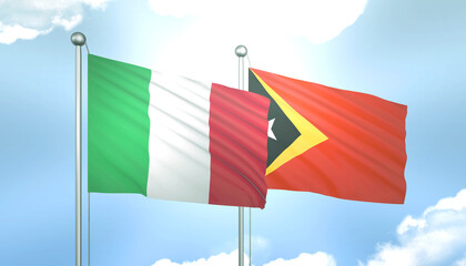 Italy and East Timor Flag Together A Concept of Relations
