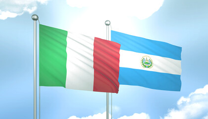 Italy and El Salvador  Flag Together A Concept of Relations