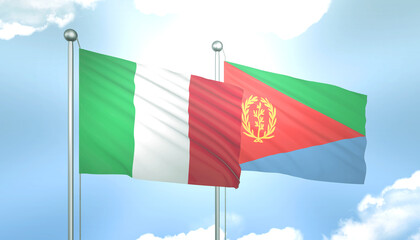 Italy and Eritrea Flag Together A Concept of Relations