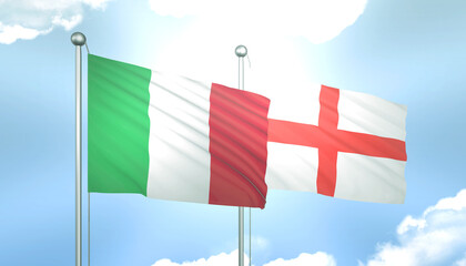 Italy and England Flag Together A Concept of Relations
