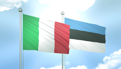 Italy and Estonia Flag Together A Concept of Relations