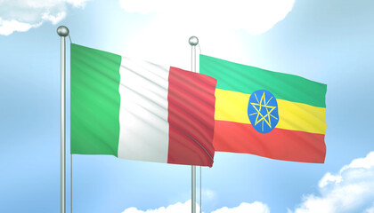 Italy and Ethiopia Flag Together A Concept of Relations