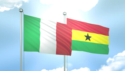 Italy and Ghana Flag Together A Concept of Relations