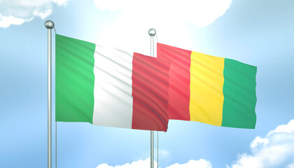 Italy and Guinea Flag Together A Concept of Relations