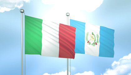 Italy and Guatemala Flag Together A Concept of Relations