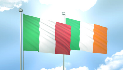 Italy and Ireland Flag Together A Concept of Relations