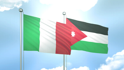 Italy and Jordan Flag Together A Concept of Relations