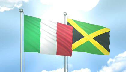 Italy and Jamaica Flag Together A Concept of Relations