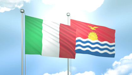 Italy and Kiribati Flag Together A Concept of Relations