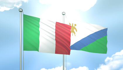 Italy and Lesotho Flag Together A Concept of Relations